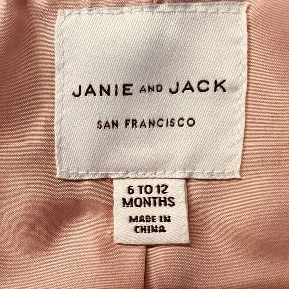 Janie & Jack Quilted blush colored zippered infant Jacket size 6-12 months - Picture 3 of 9